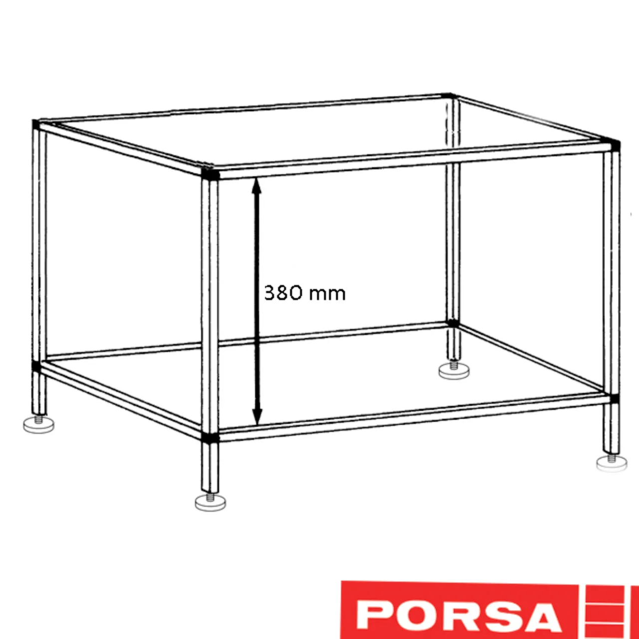 Porsa sort akvariebord 39 liter